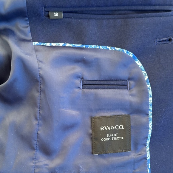 Navy Blue Slim Fit Suit - Picture 3 of 4